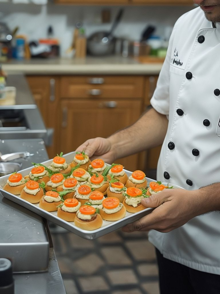Chef Bett's Hands Skillfully Arrange Mini Burger Buns
